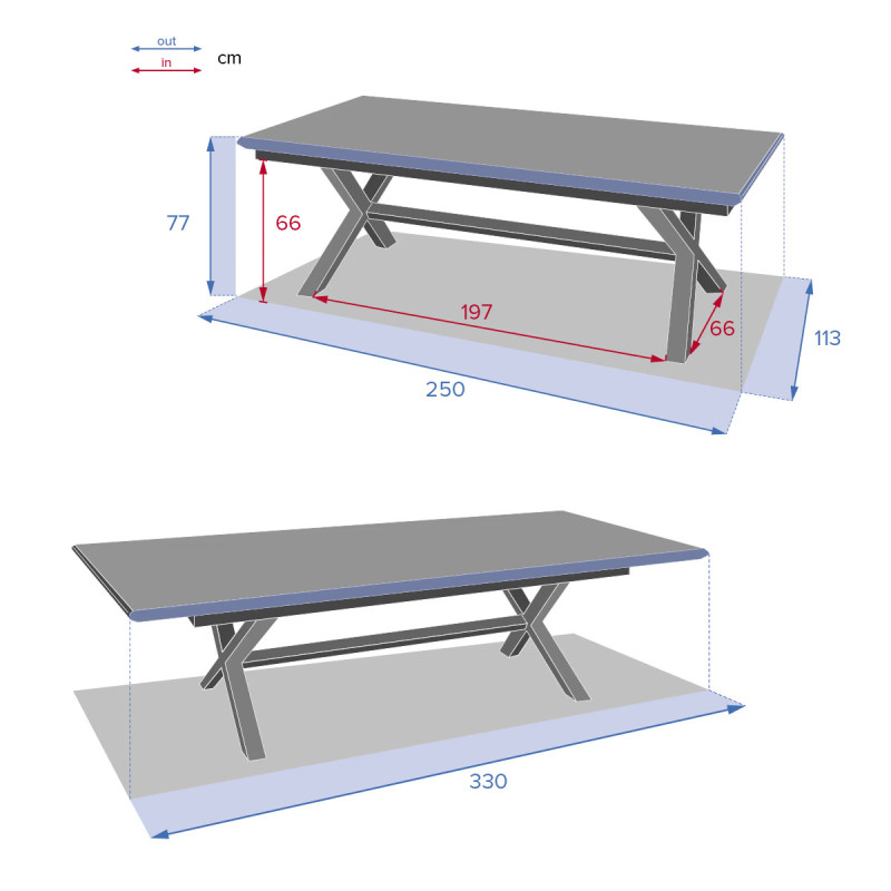 Table de jardin extensible - Axiome - HESPERIDE -  - 12 personnes