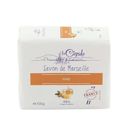 Savon de Marseille Miel 4x100g - LA CIGALE - CI661