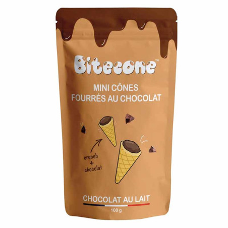 Mini Cônes Fourrés Chocolat au Lait 100g - BITECONE - BTC001