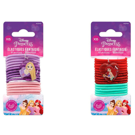 Pack de 15 élastiques à cheveux Princesses PM assortis - DISNEY - DIS40740