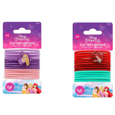 Pack de 15 élastiques à cheveux Princesses GM assortis - DISNEY - DIS40741