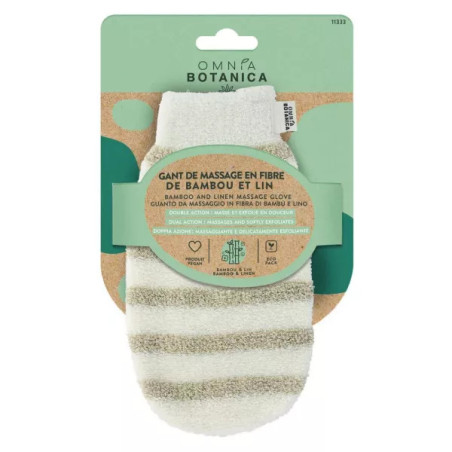Gant de massage en fibre de bambou et lin - OMNIA BOTANICA - OB11333