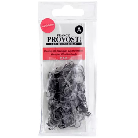 Sachet de 300 élastiques super étirables Noir/Transparent - FRANCK PROVOST - FRP0390