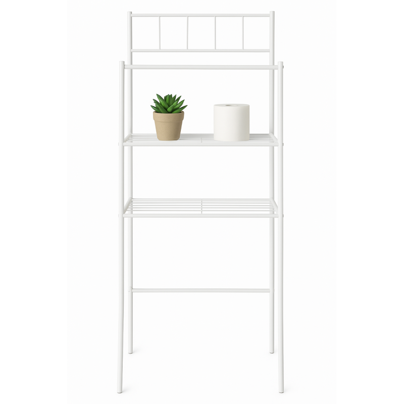 Étagère WC en métal blanc