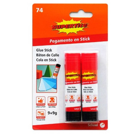 Blister Colle Stick PVA Solide 2x9g Blanche - SUPERTITE - SPT2474S