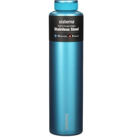 Gourde en acier inoxydable Chic 600mL Bleu - SISTEMA - SA520