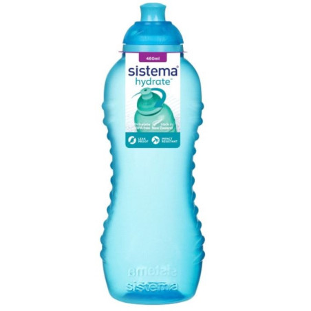 Gourde en plastique Hydrate Squeeze Twist’n’Sip 460mL Bleu - SISTEMA - SA785