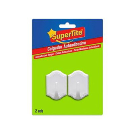 Crochet pour suspendre adhésif 2 pièces Blanc - SUPERTITE - SPT7562B
