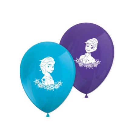 Lot de 8 ballons d'anniversaire Disney La Reine des Neiges II en Latex Ø28 cm - PROCOS - PR91133