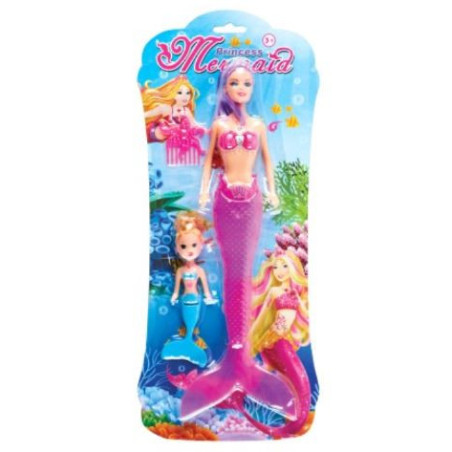Blister de 2 poupées sirènes Princess Mermaid KIM'PLAY - Dès 3 ans