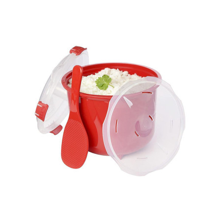 Boite micro-ondes cuiseur riz vapeur 2,6L Rouge - SISTEMA - SA1110