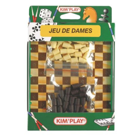 Jeu de dames de voyage 14x17 cm KIM'PLAY - Dès 3 ans