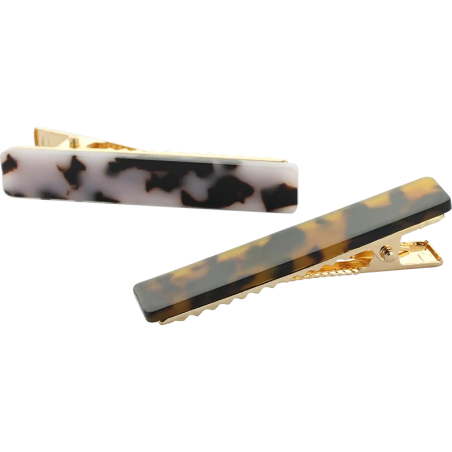 Barrettes plates fantaisistes design Léopard x2 Assortis - JEAN LOUIS DAVID - JLD15117