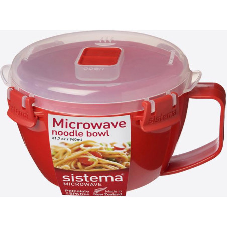 Bol micro-ondes 940mL Rouge - SISTEMA - SA1109
