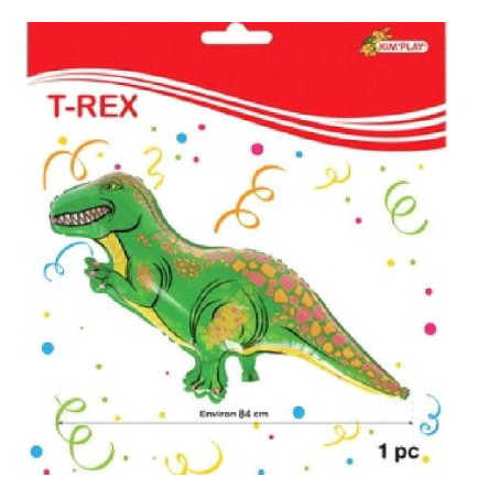 Ballon Métal Dinosaure T-Rex 84 cm Vert - KIM'PLAY - KP44622