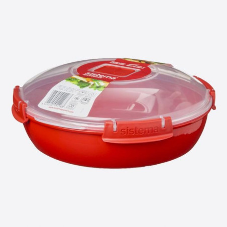 Boite micro-ondes plat rond 1,29L Rouge - SISTEMA - SA1118