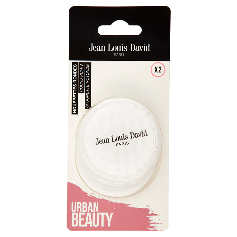 Lot de 2 houppettes rondes PM Blanc - JEAN LOUIS DAVID - JLD11260