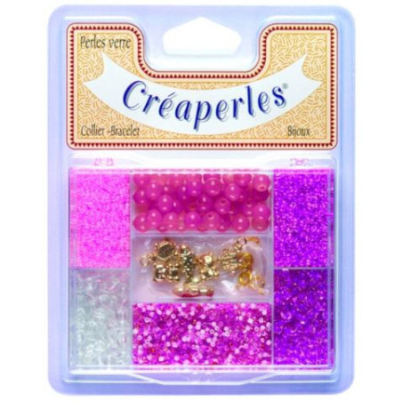 Kit création bijoux Création Perles Rose KIM'PLAY - Dès 3ans