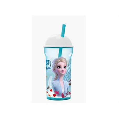 Gourde dome + paille La Reine des Neiges 2 460mL - STOR - ST51088