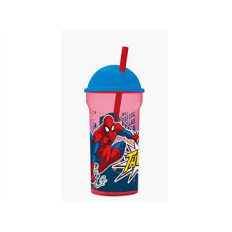 Gourde dome + paille Spiderman 460mL - STOR - ST51388