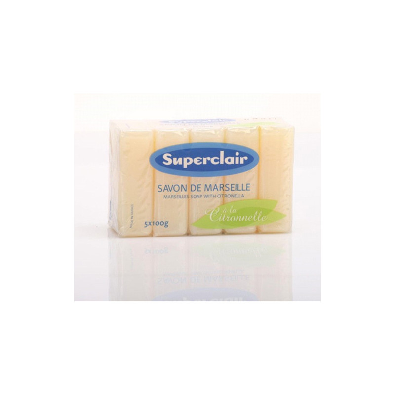 Savon de Marseille à la citronnelle 5x100g - SUPERCLAIR - SC173052