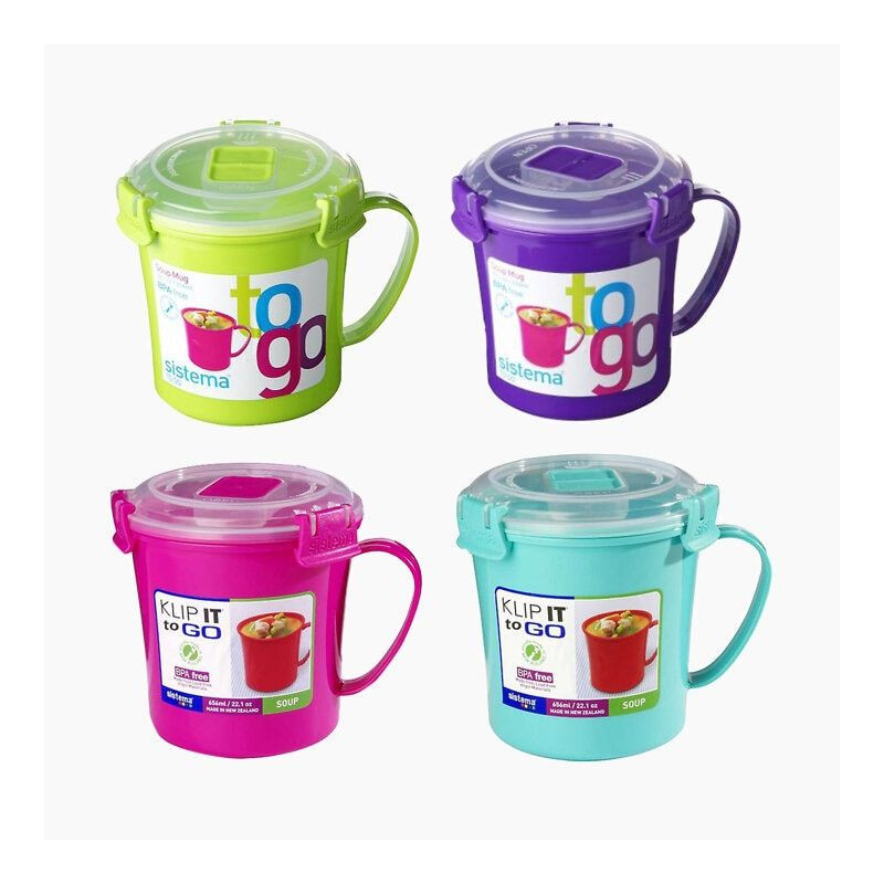 Mug à soupe en plastique pour micro-ondes 656ml - SISTEMA - SA21107