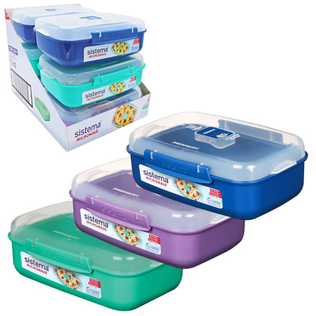 Boîte rectangulaire pour micro-ondes 1,25L Bleu roi - SISTEMA - SA21114