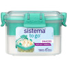 Boîte hermétique snack To Go avec séparateur 400mL Turquoise - SISTEMA - SA21320