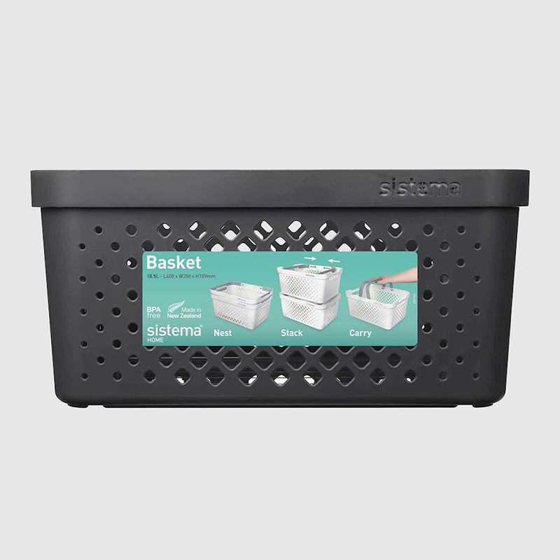 Panier Home 18,5L Noir - SISTEMA - SA51216