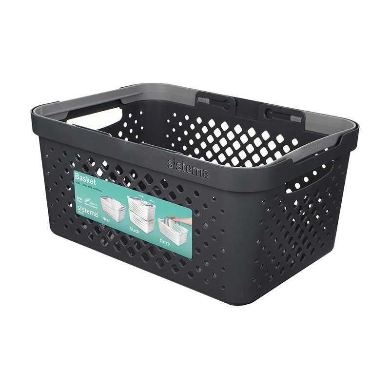 Panier Home 18,5L Noir - SISTEMA - SA51216