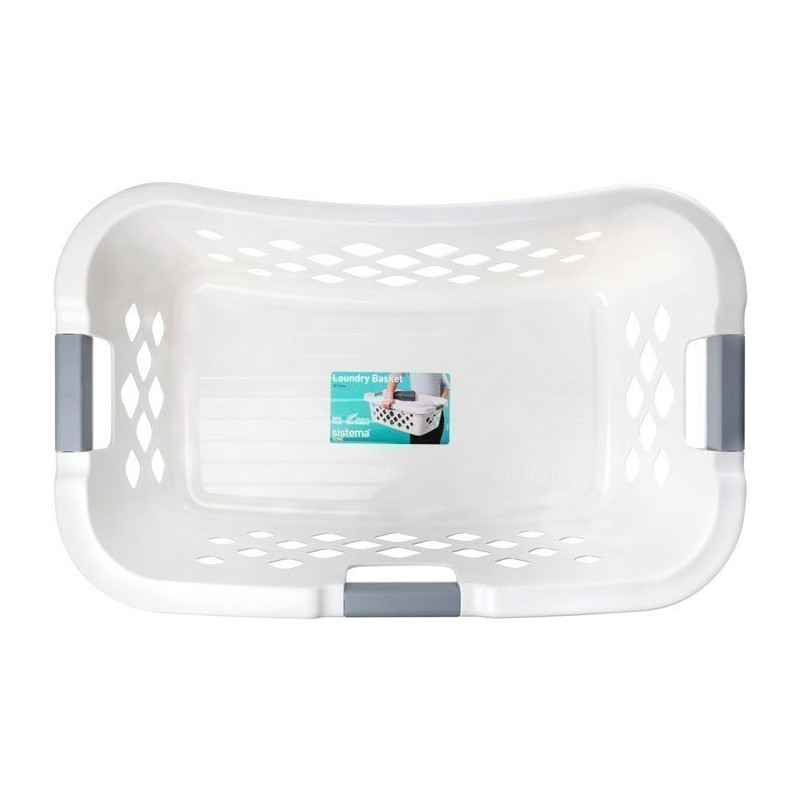 Panier à linge Home 37L Blanc - SISTEMA - SA51255