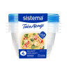 Set de 4 boîtes hermétiques carrées TakeAlongs 1,2L Bleu - SISTEMA - SA54110