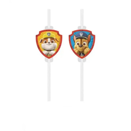 Lot de 4 pailles en papier Pat'Patrouille - PROCOS - PR95603