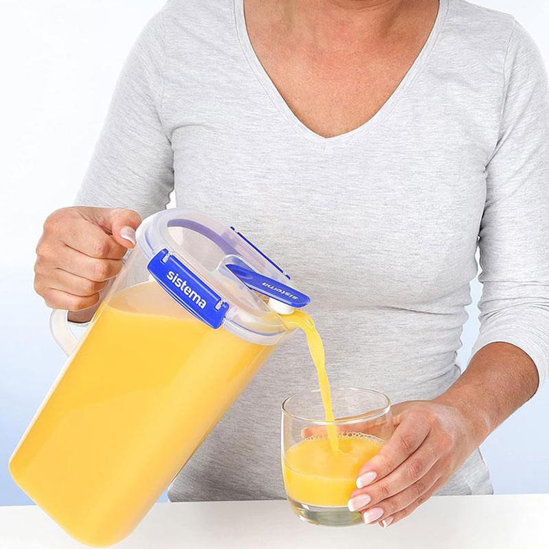 Pichet à jus en plastique Klip it Plus 2L Bleu - SISTEMA - SA881420