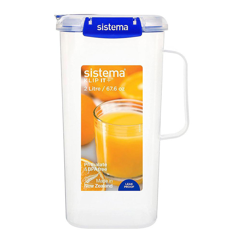 Pichet à jus en plastique Klip it Plus 2L Bleu - SISTEMA - SA881420