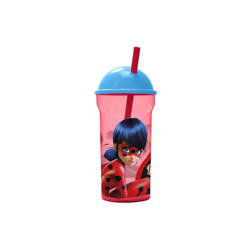 Gourde dôme avec paille Ladybug 460mL - STOR - ST86988