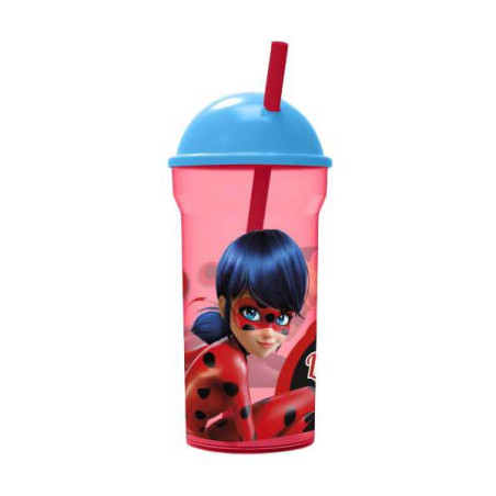 Gourde dôme avec paille Ladybug 460mL - STOR - ST86988