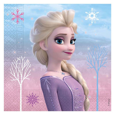20 Serviettes en papier La Reine des Neiges II 33x33 cm - PROCOS - PR93840
