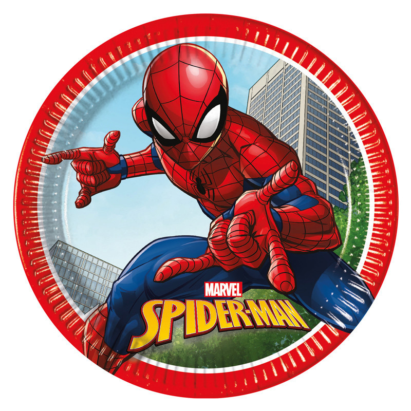 8 Assiettes en carton Spiderman II Ø23cm - PROCOS - PR93863