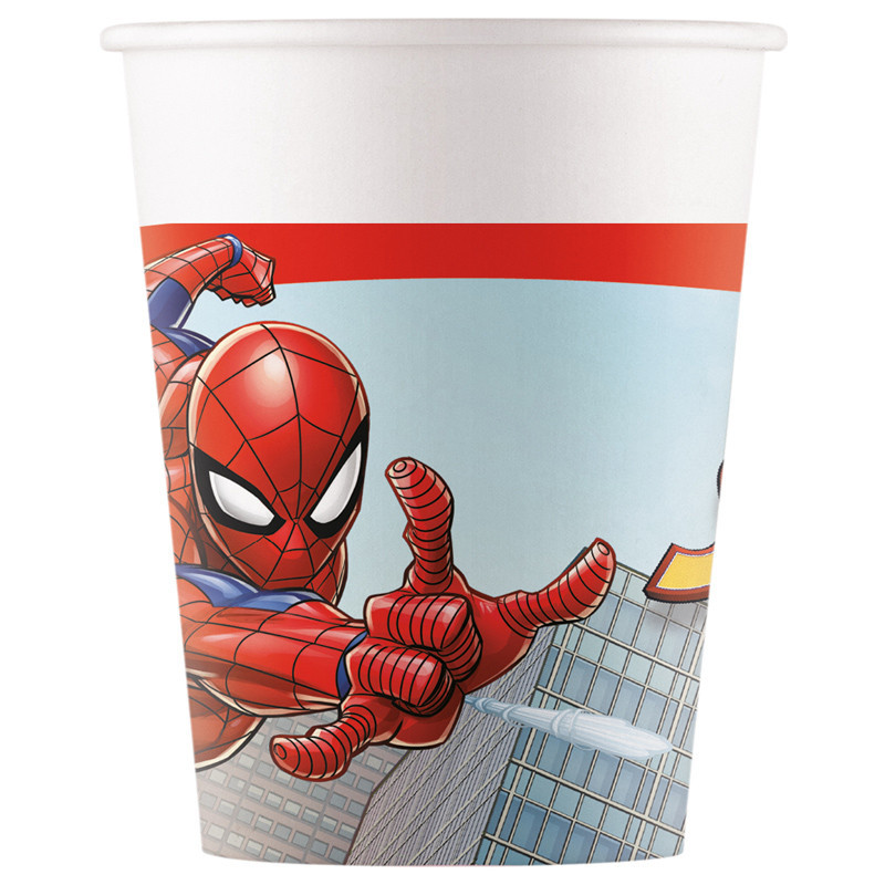 8 Gobelets en carton Spiderman 200mL - GLOBOS - PR93864