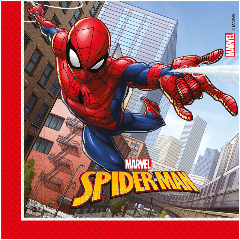 20 Serviettes en papier Spiderman 33x33 cm - PROCOS - PR93865