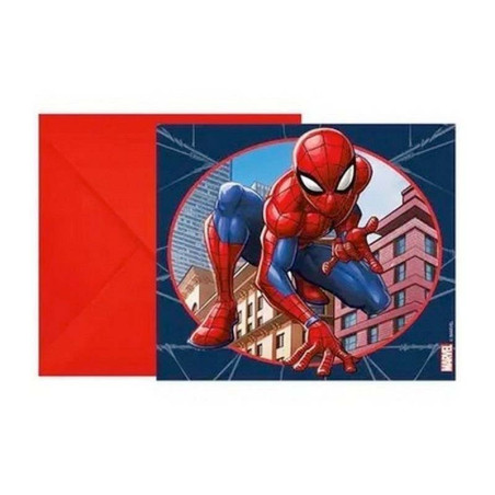 Lot de 6 cartes d'invitation avec enveloppes Spiderman Crime Fighter - PROCOS - PR93951
