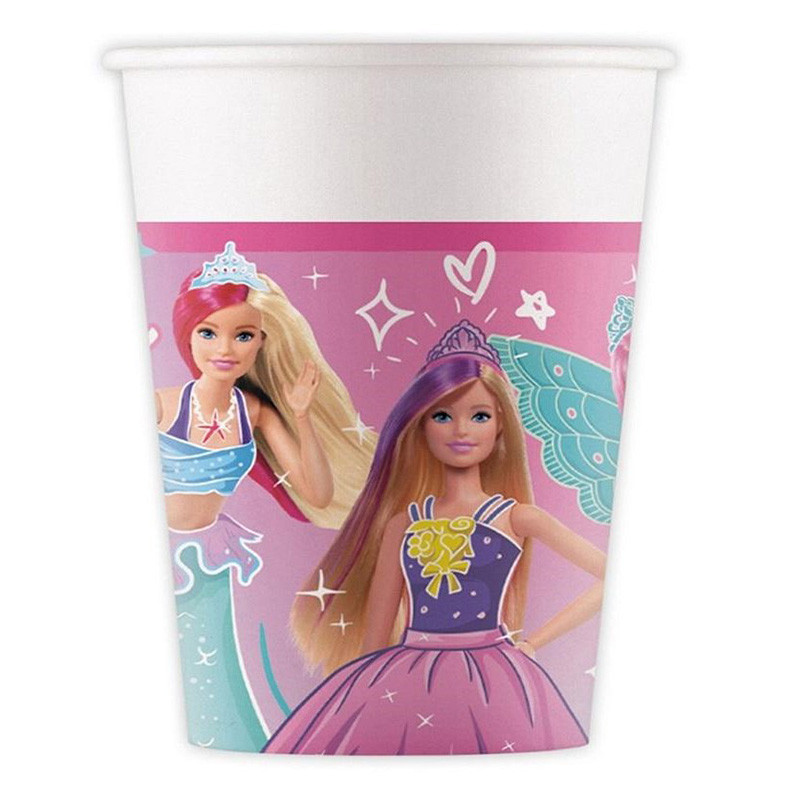 Lot de 8 gobelets en carton Barbie Fantasy 200mL - PROCOS - PR94567