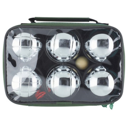 Set pétanque métal 6 boules Argenté/Noir KIM'PLAY - Dès 8 ans