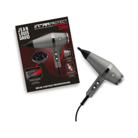 Sèche-cheveux Infra Protect Tourmaline 2200W Gris - JEAN LOUIS DAVID - JLD20204