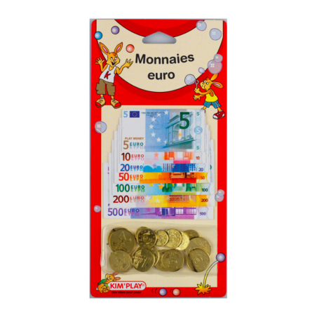 Blister de faux billets et pièces de monnaie en euros KIM'PLAY - Dès 3 ans