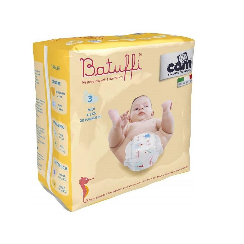 Couche Batuffi Taille 3 Midi 4-9kg 24 pièces – CAM – CAM-V426