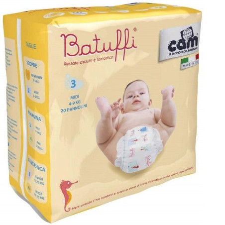 Couche Batuffi Taille 3 Midi 4-9kg 24 pièces – CAM – CAM-V426