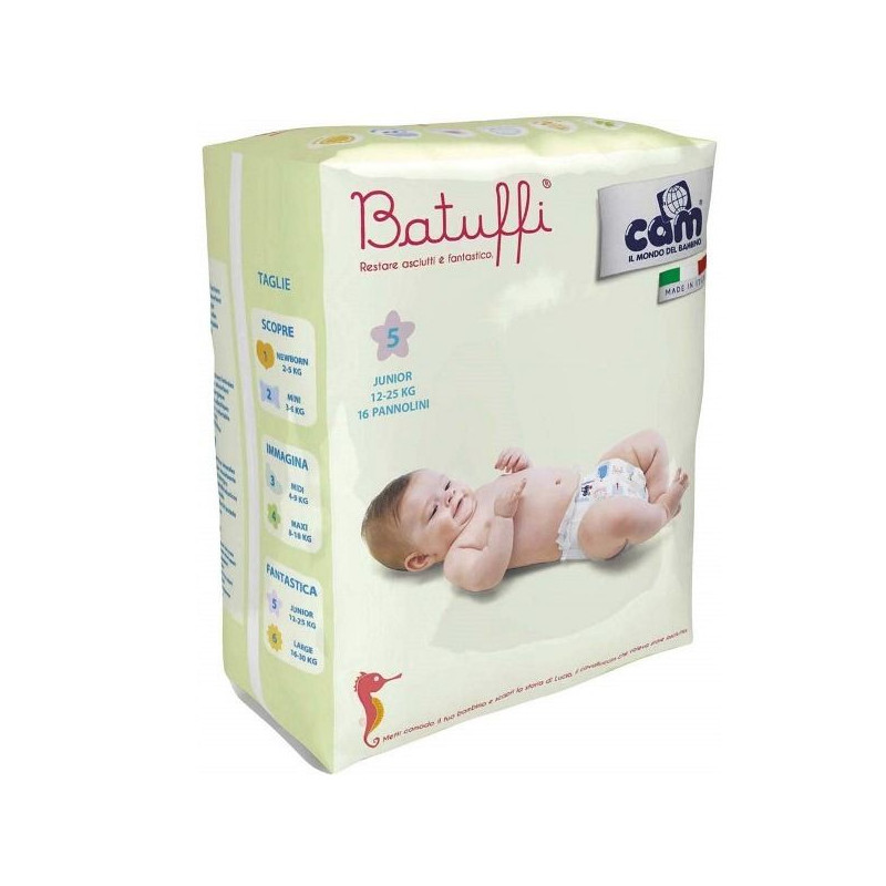 Couches Batuffi Taille 5 Junior 5 11-25kg 16 pièces – CAM - CAM-V431