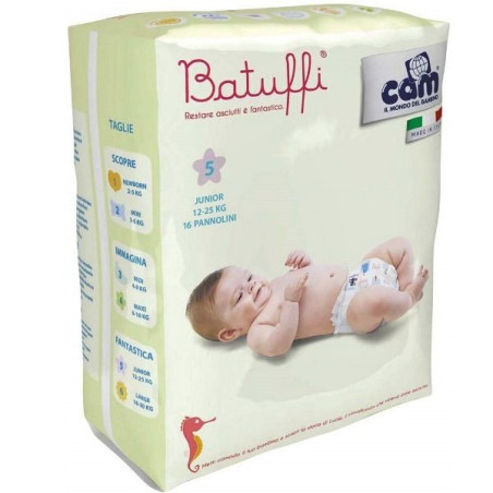 Couches Batuffi Taille 5 Junior 5 11-25kg 16 pièces – CAM - CAM-V431